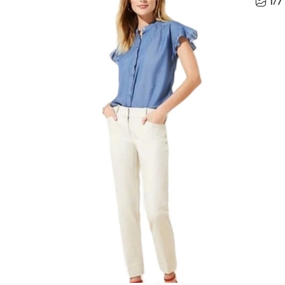LOFT Beige Trousers Julie Cropped Pants
